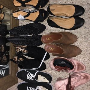 Various heels and flats